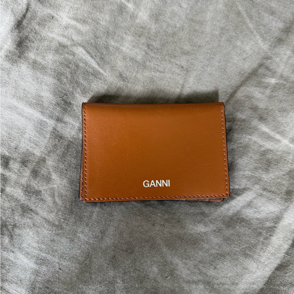 GANNI Brown Leather Cardholder